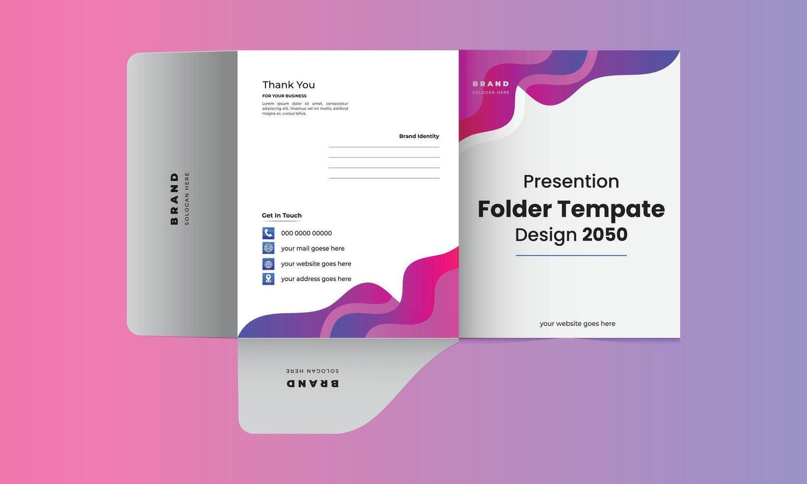 Cover design for folder, brochure, catalogue, layout for placement of photos and text, creative modern design Free vector