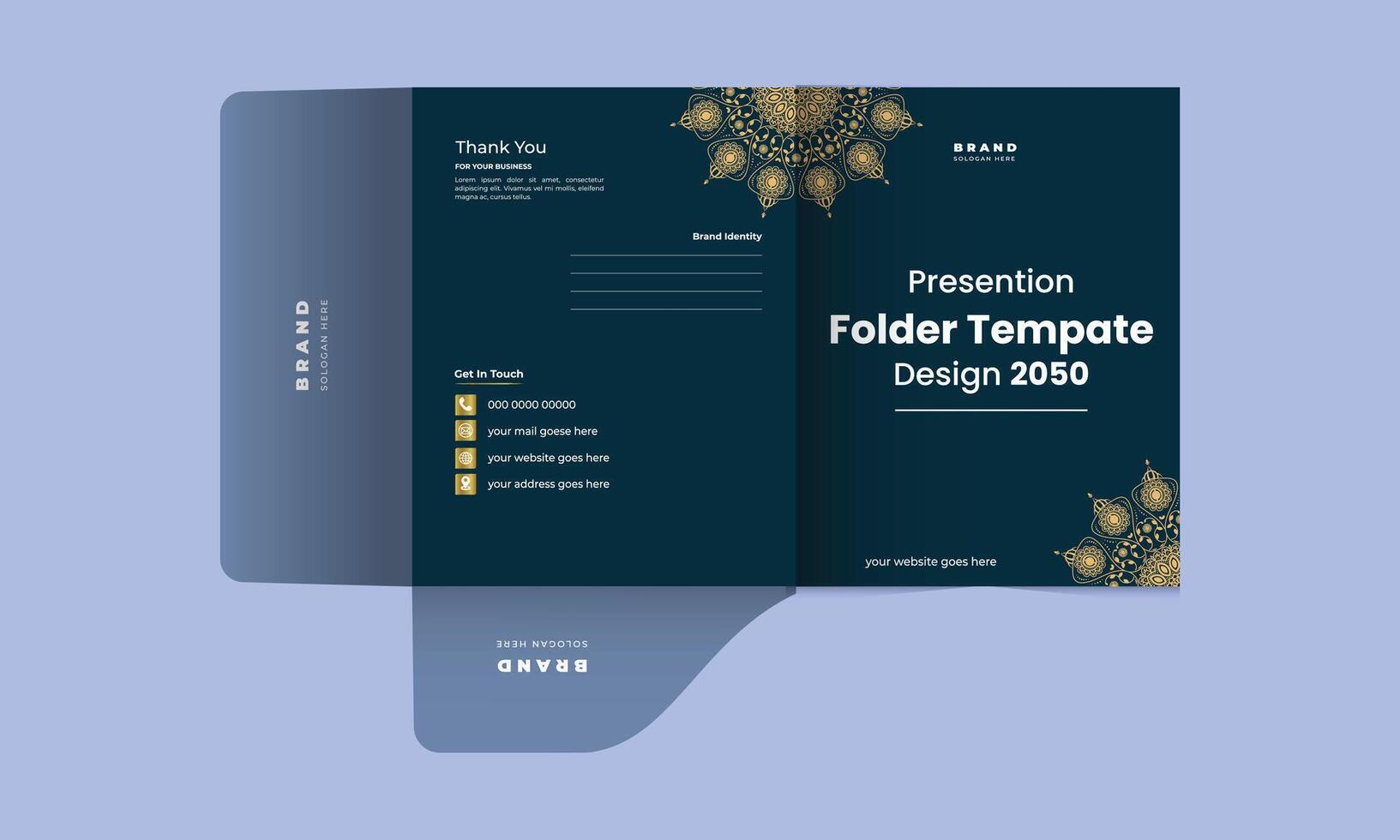 Cover design for folder, brochure, catalogue, layout for placement of photos and text, creative modern design Free vector