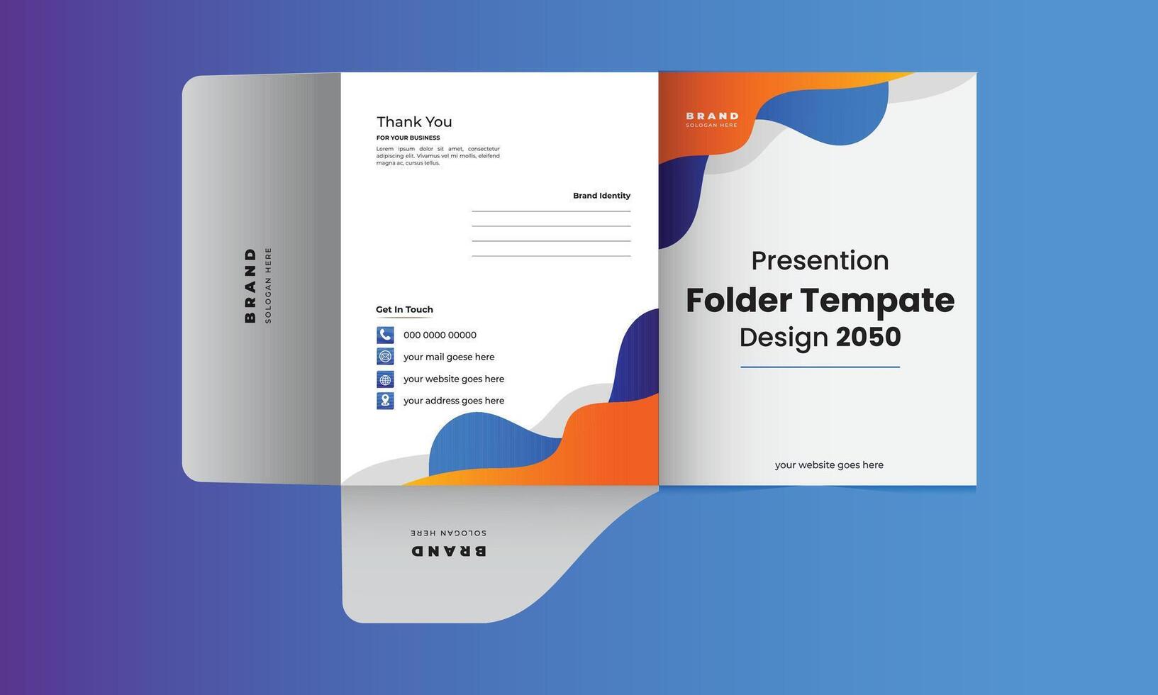 Cover design for folder, brochure, catalogue, layout for placement of photos and text, creative modern design Free vector