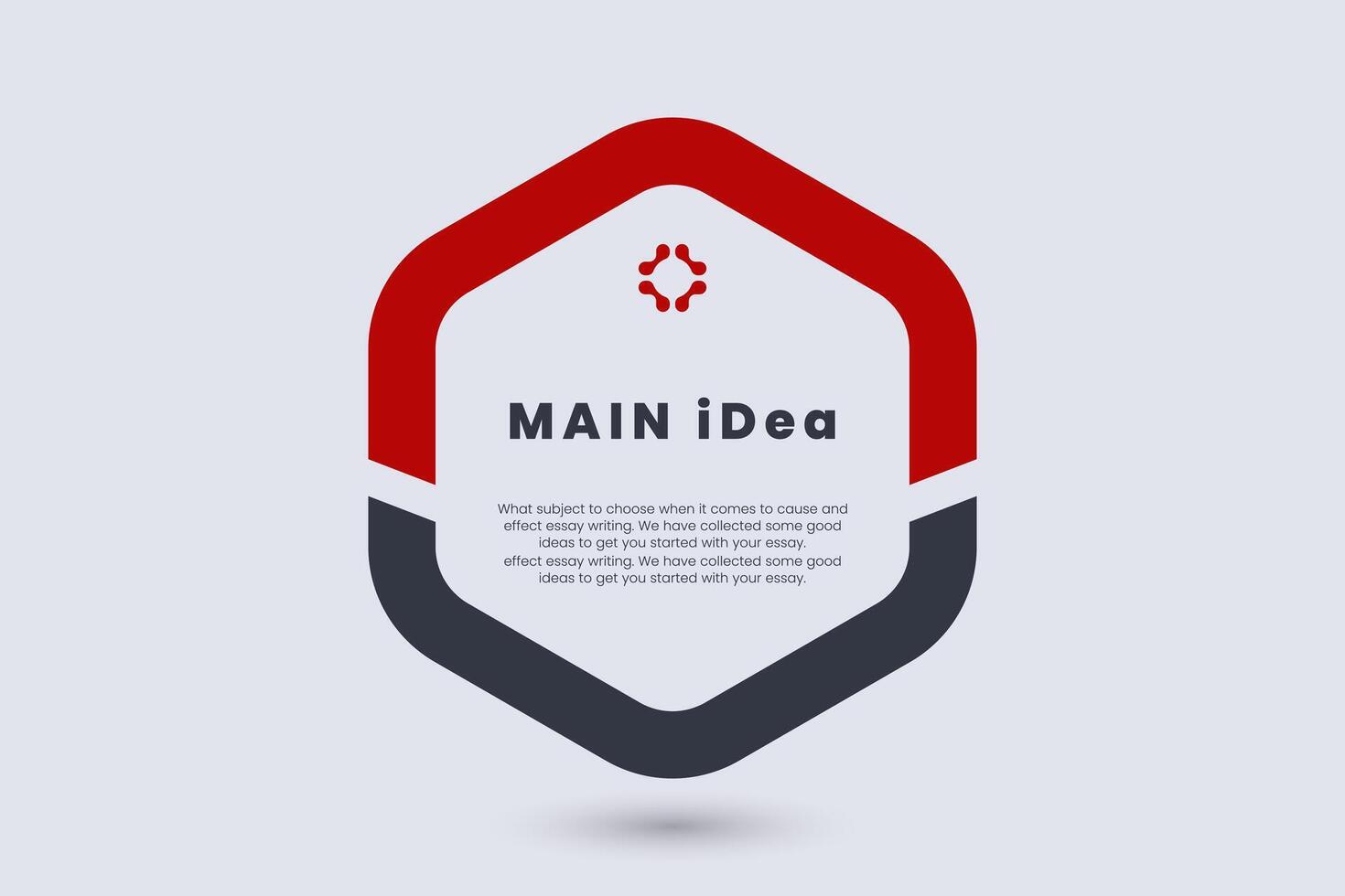 An infographic for badge main idea design, red and grey color stoke button. illustration vector