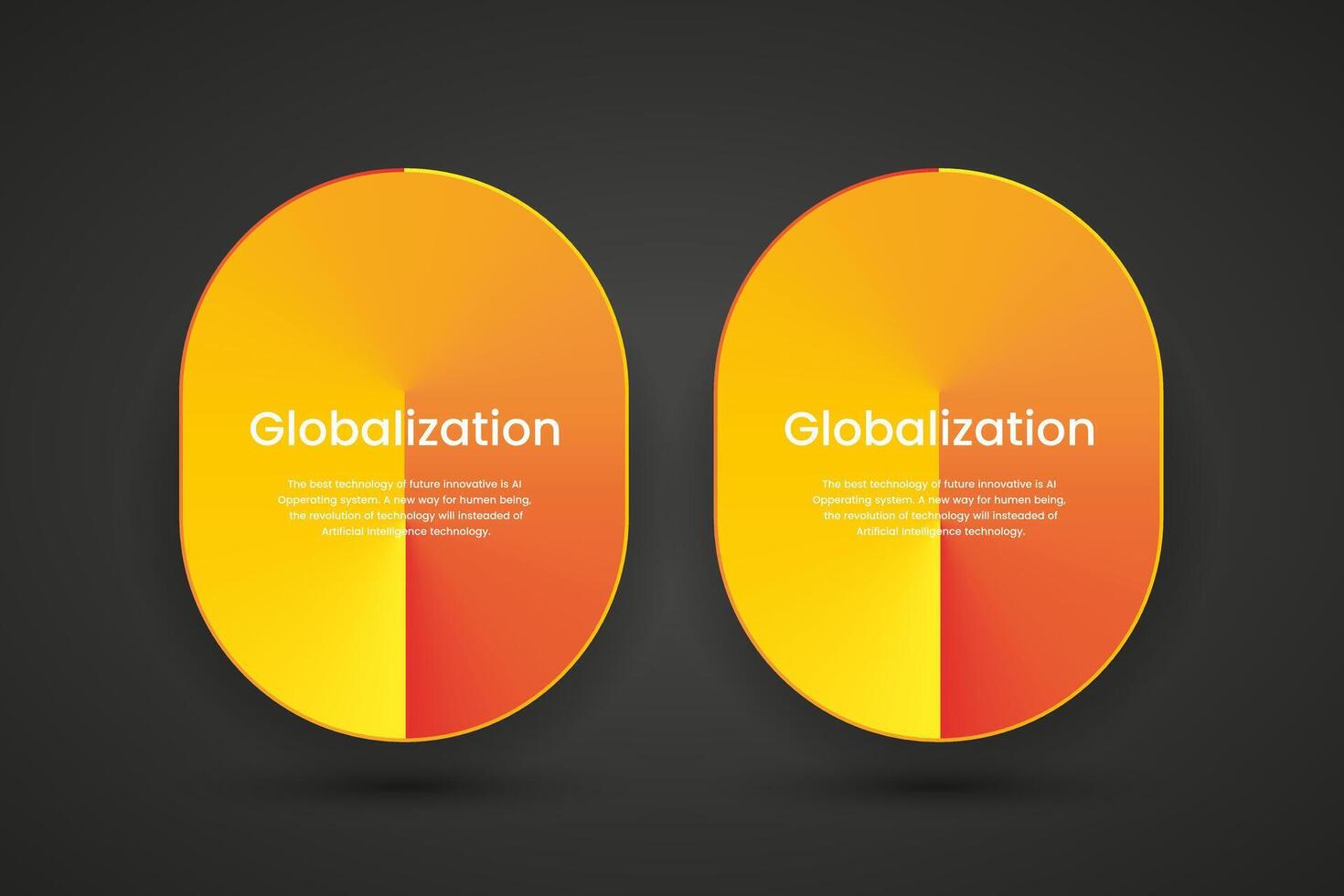 Collection of two gradient yellow and red buttons for user interface-UI. 2 buttons style in yellow corlor template vector