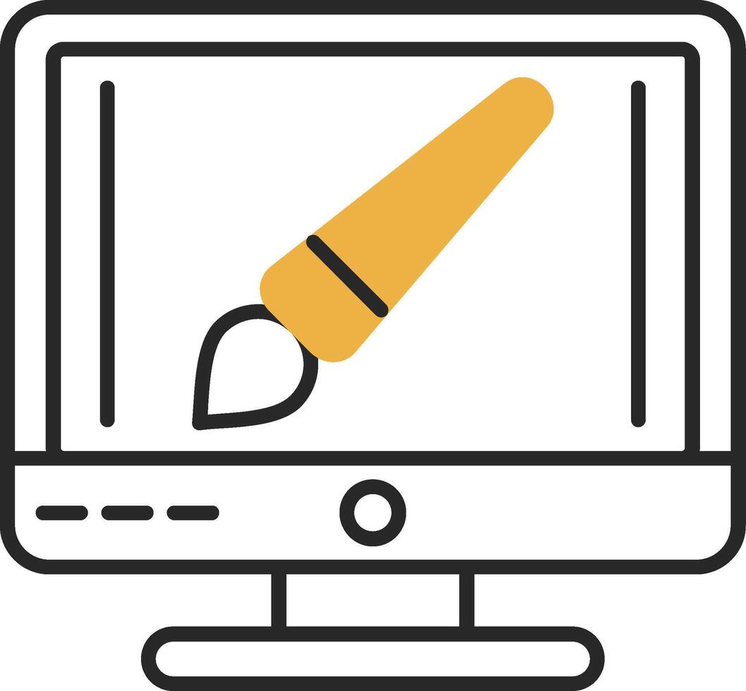 Brush Skined Filled Icon vector