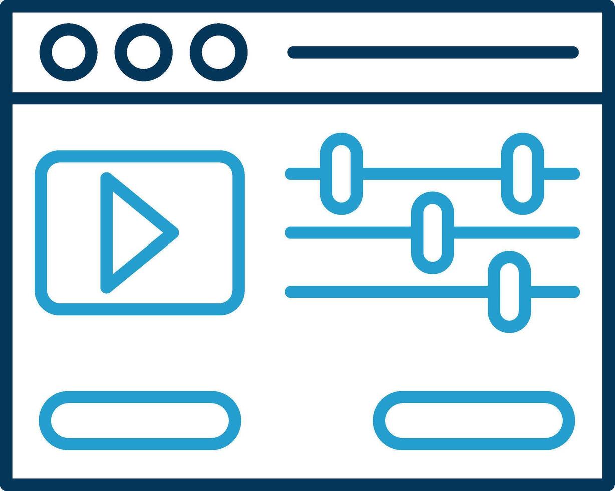 Editor Line Blue Two Color Icon vector