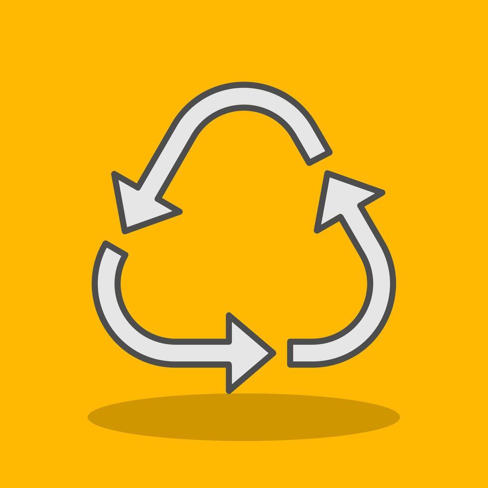 Recycle Filled Shadow Icon vector