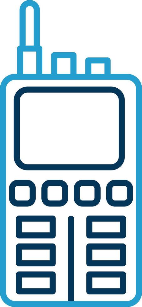 Walkie Talkie Line Blue Two Color Icon vector
