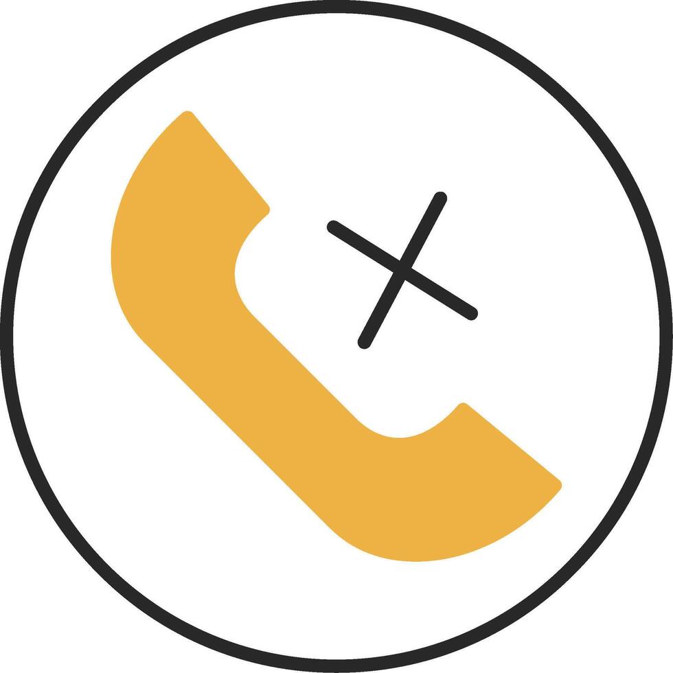 Missed Call Skined Filled Icon vector