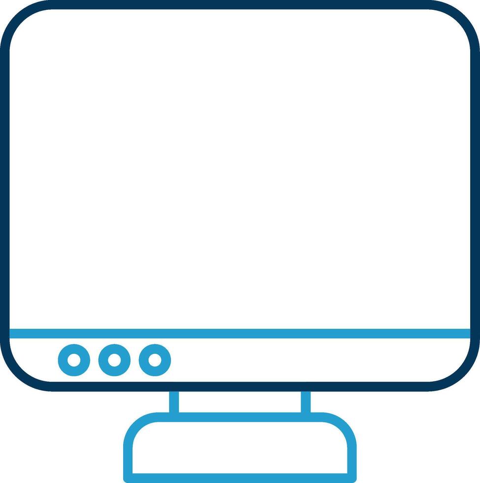 Monitor Line Blue Two Color Icon vector