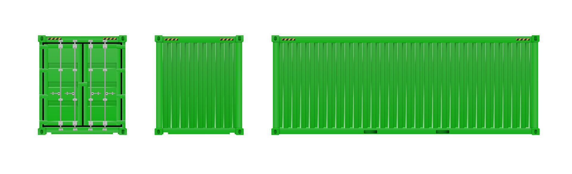 Green Shipping Cargo Container Twenty vector