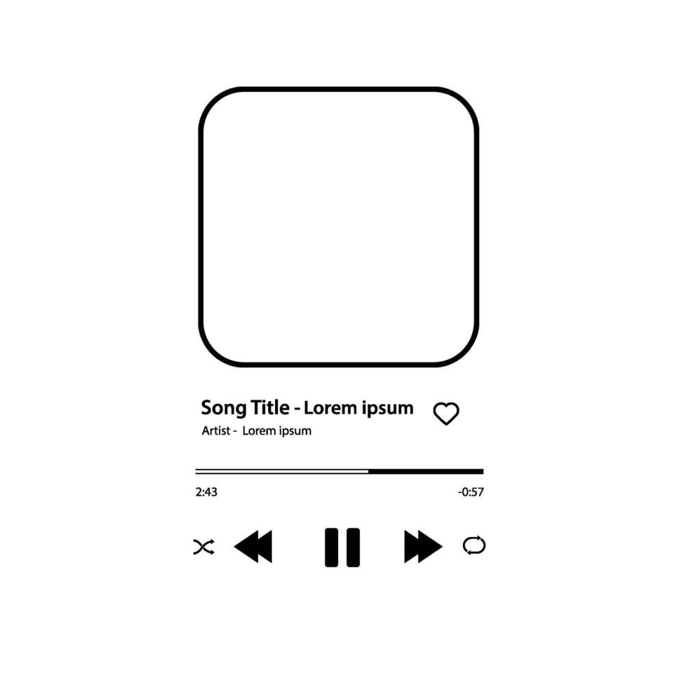 Music player Song plaque with vector