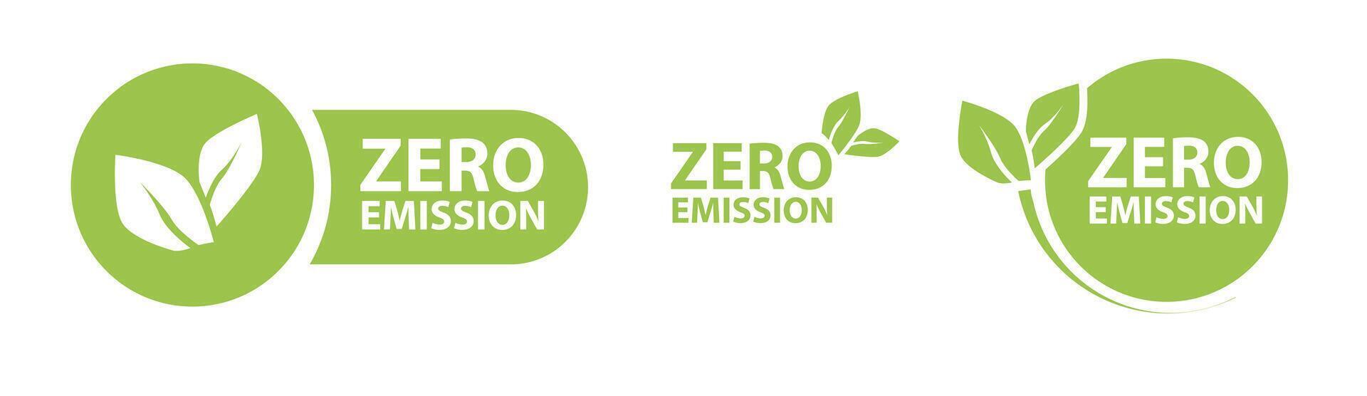 Zero Emission. Net zero label vector
