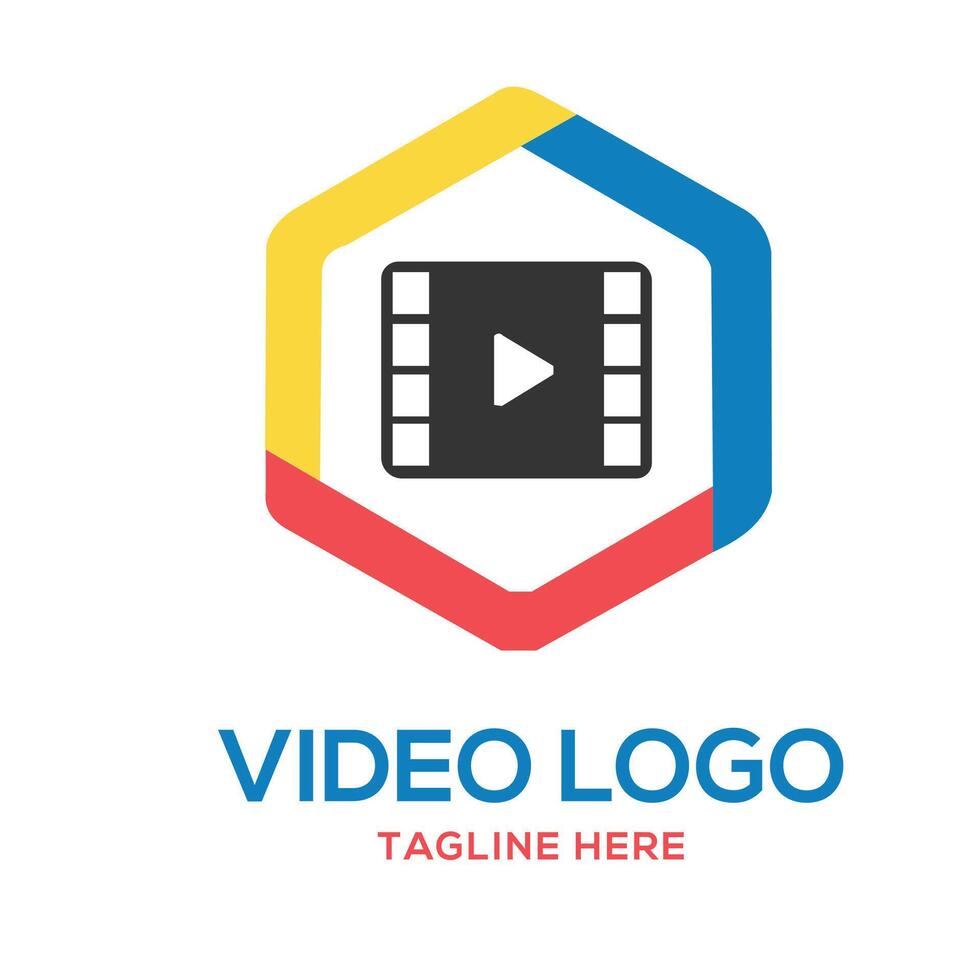 Media Play Pixel Logo Design Template vector