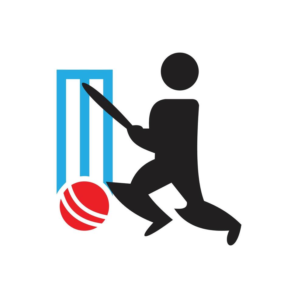 diseño de logotipo de críquet vector