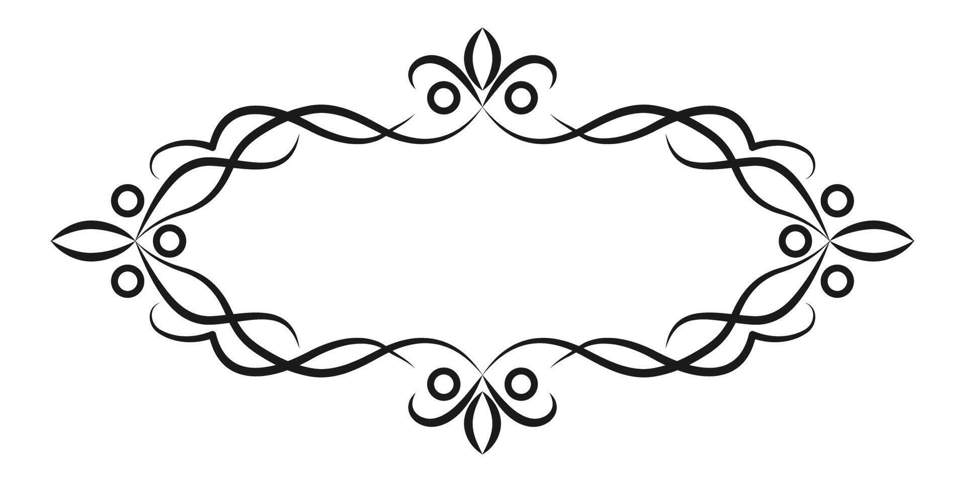 Clásico marco. decorativo elemento para diseño en oriental estilo, sitio para texto. floral negro borde. cordón ilustración para invitaciones y saludo tarjetas ilustración. vector