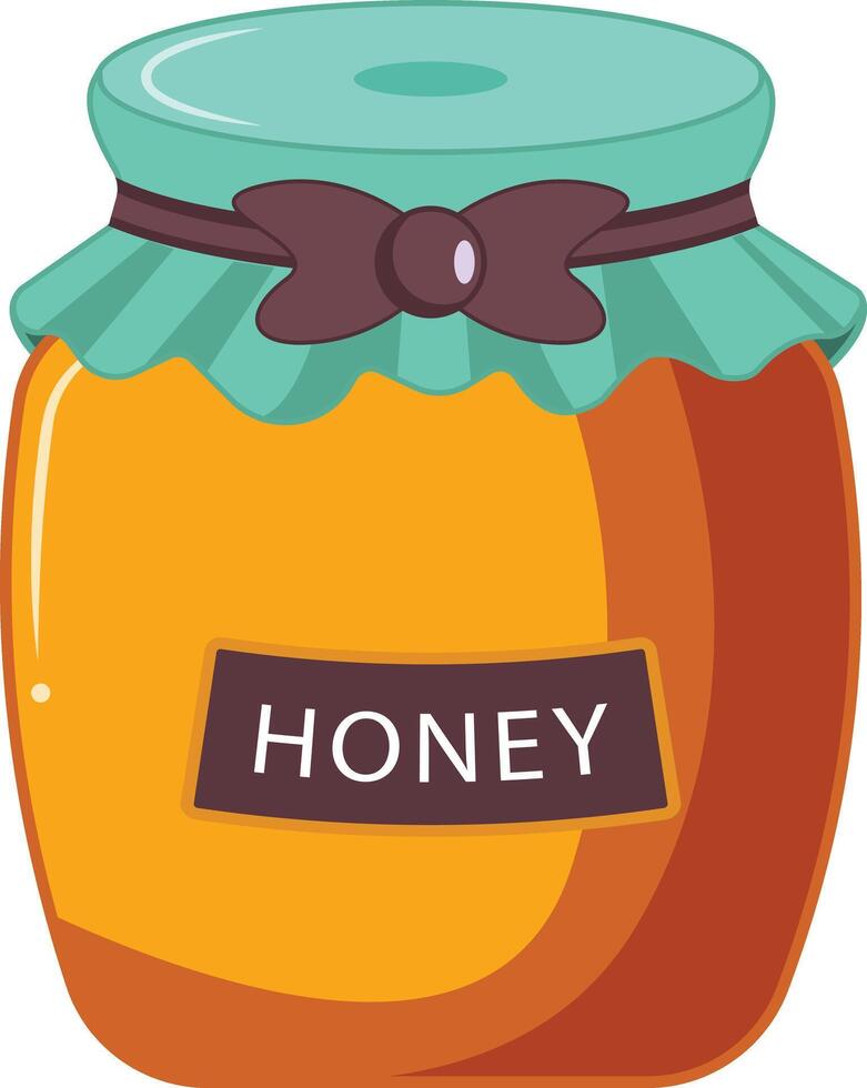 Honey Jar with Ribbon vector