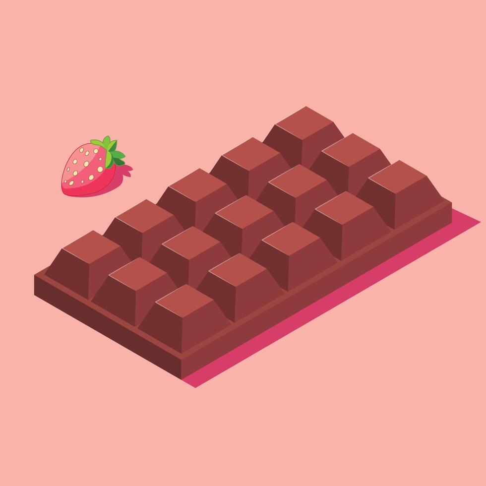 chocolate y fresa vector