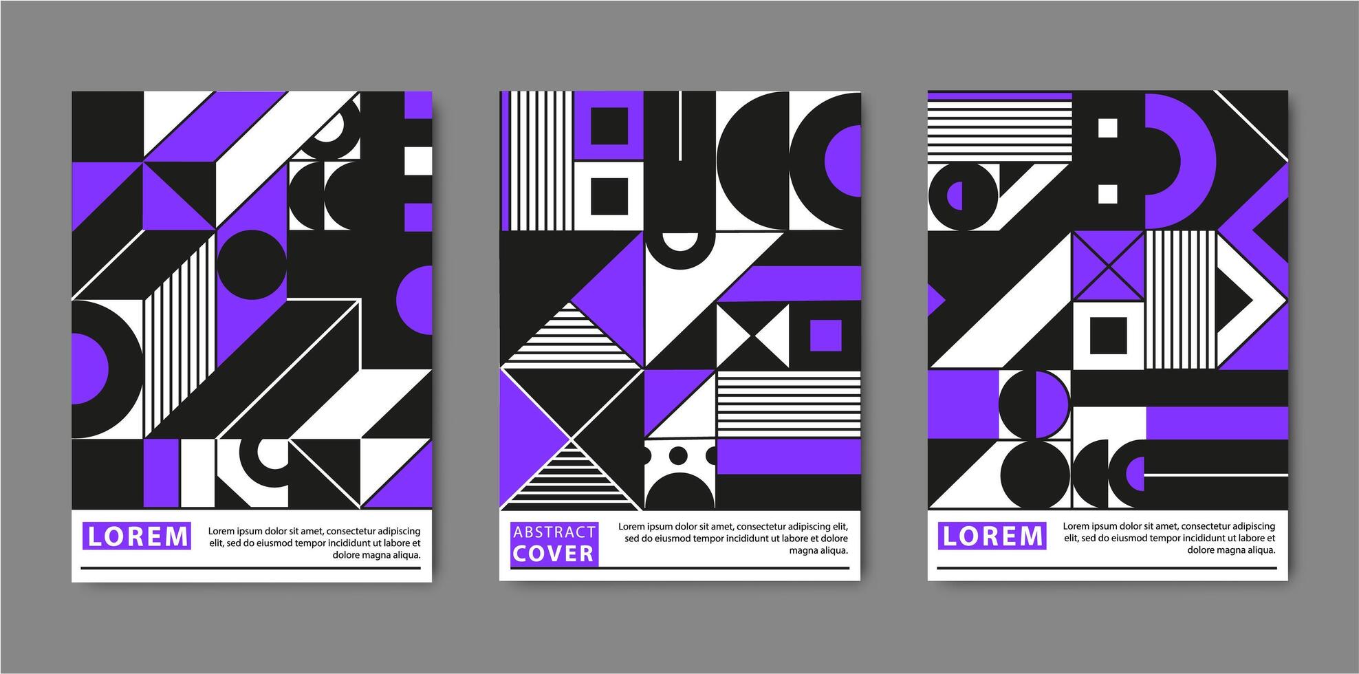 set of abstract retro graphic design covers, geometric design template. Cool vintage shape compositions. vector