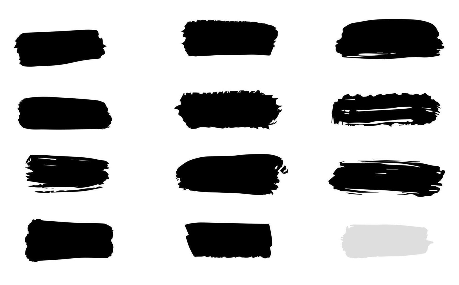 Set of paint brush stroke. Dirty watercolor texture, grunge background for social media. Brush highlight elements note underline. vector