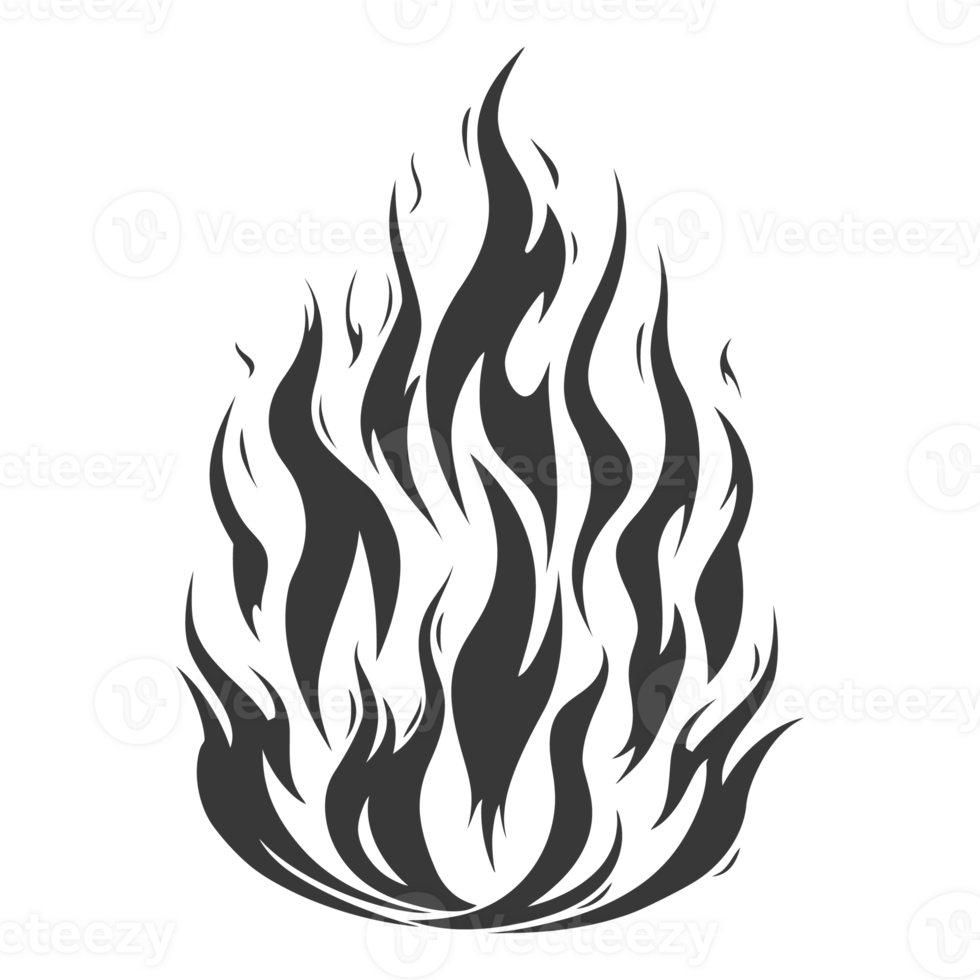 Silhouette Fire flame flare blaze black color only png