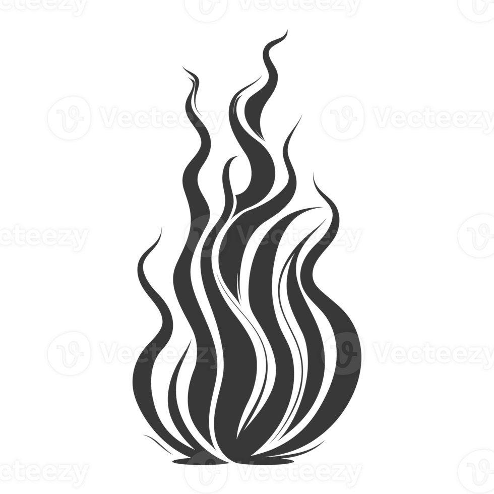 Silhouette Fire flame flare blaze black color only png