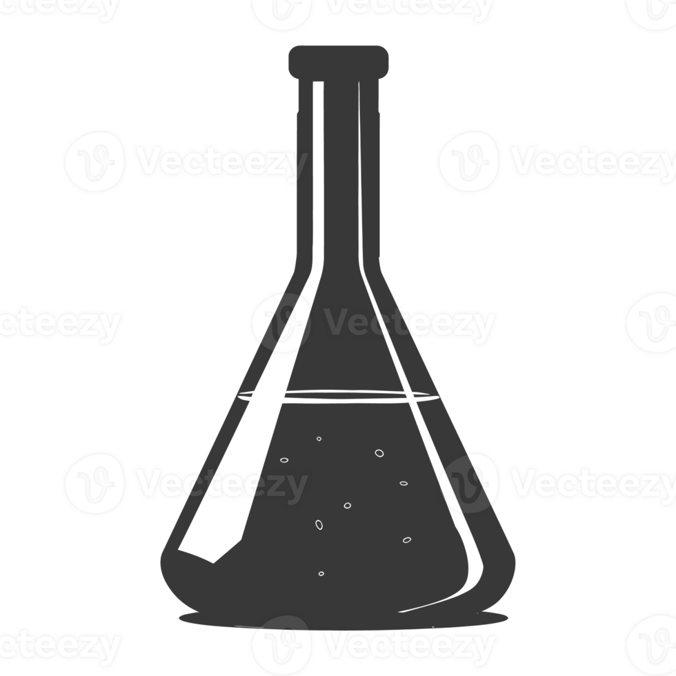 Silhouette Erlenmeyer Flask Tube Laboratory Glassware black color only png