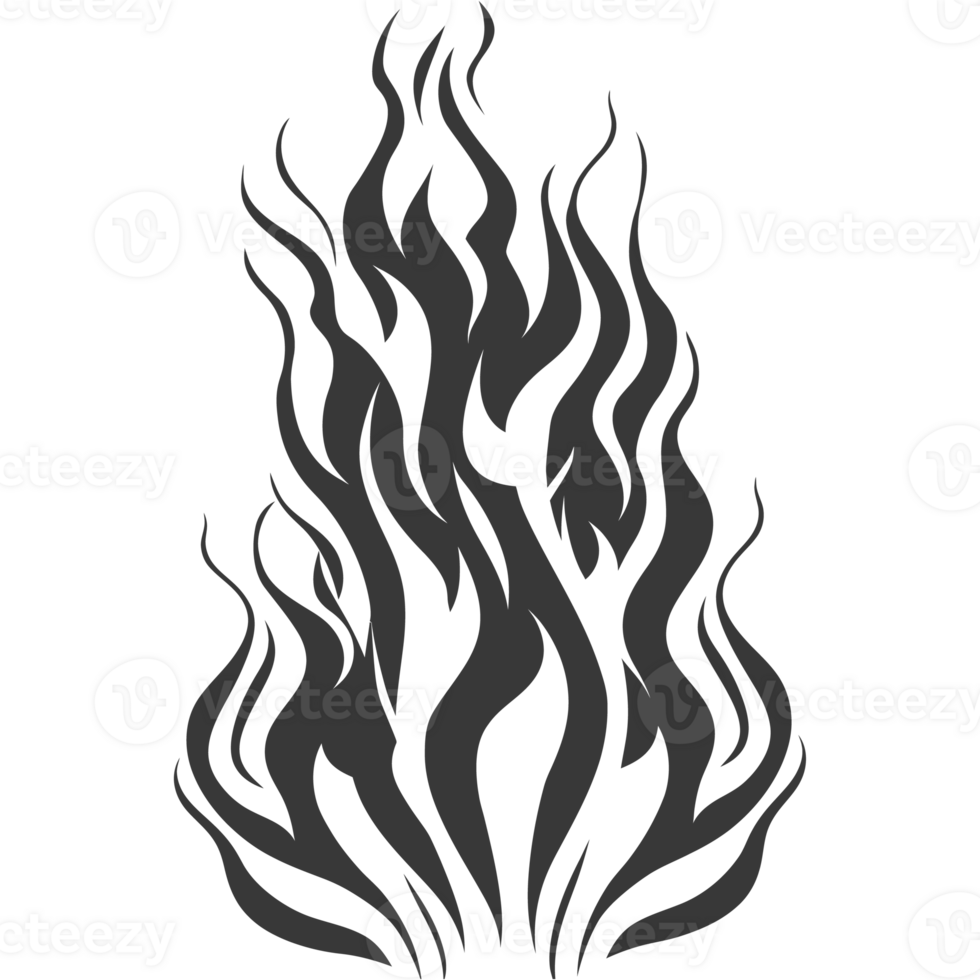 Silhouette Fire flame flare blaze black color only png