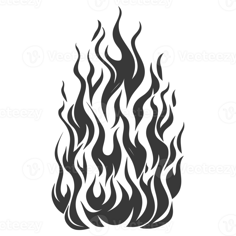 Silhouette Fire flame flare blaze black color only png