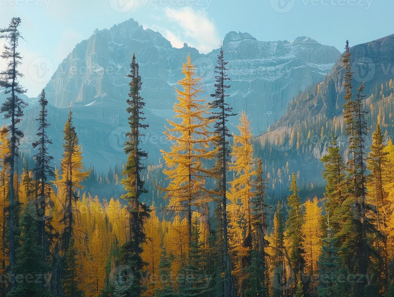 Forest landscape in autumn colors photo