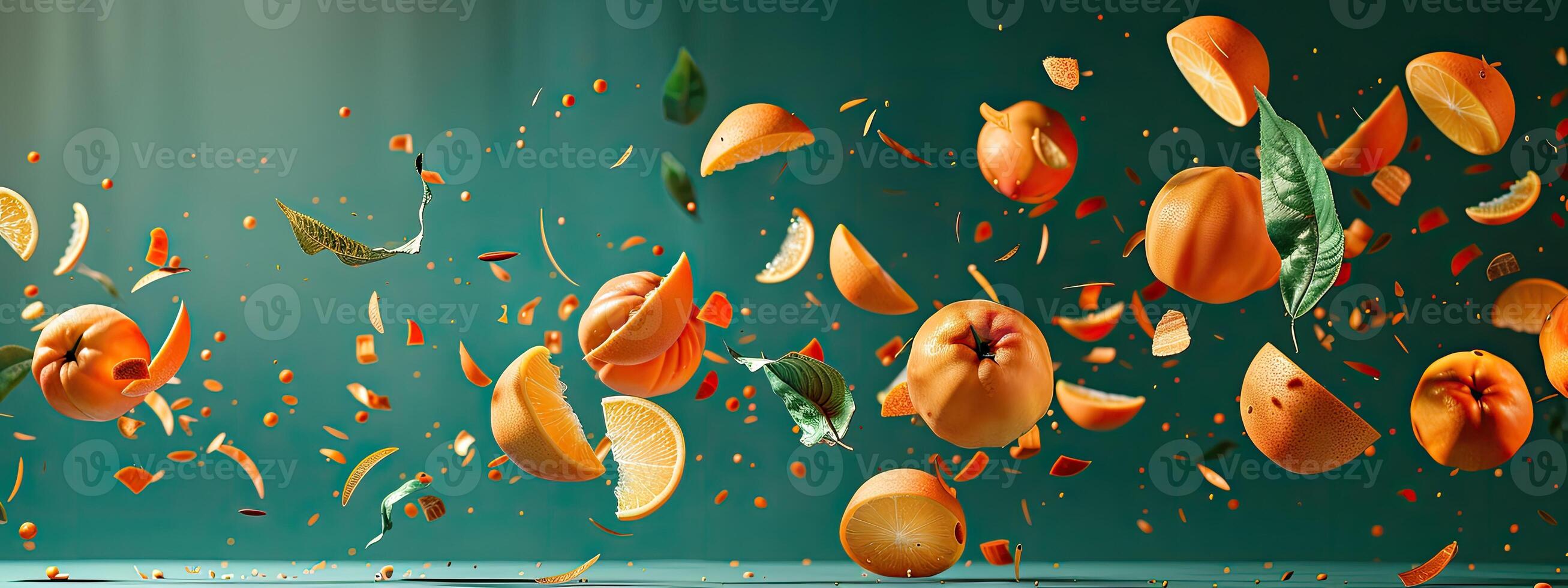 Studio-Lit Falling Fruit Banner photo