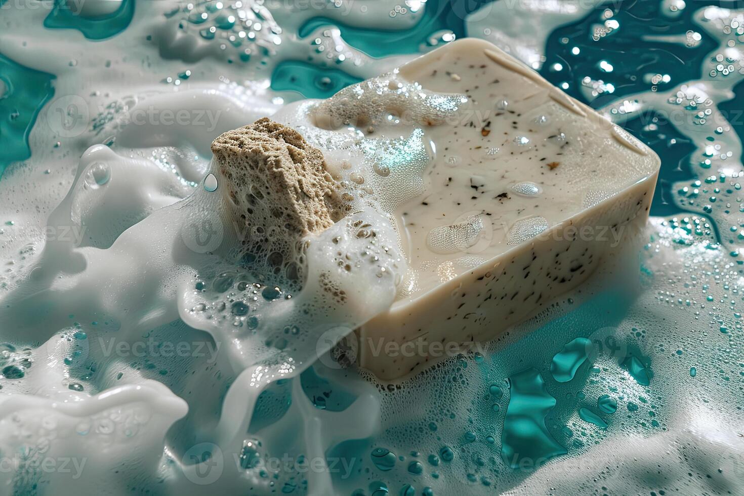 Floating Exfoliating Soap Bar in the Sea photo