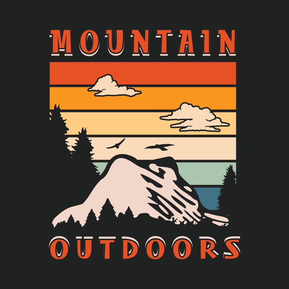Hiking outdoor T0-Shirt Design, Free art vector