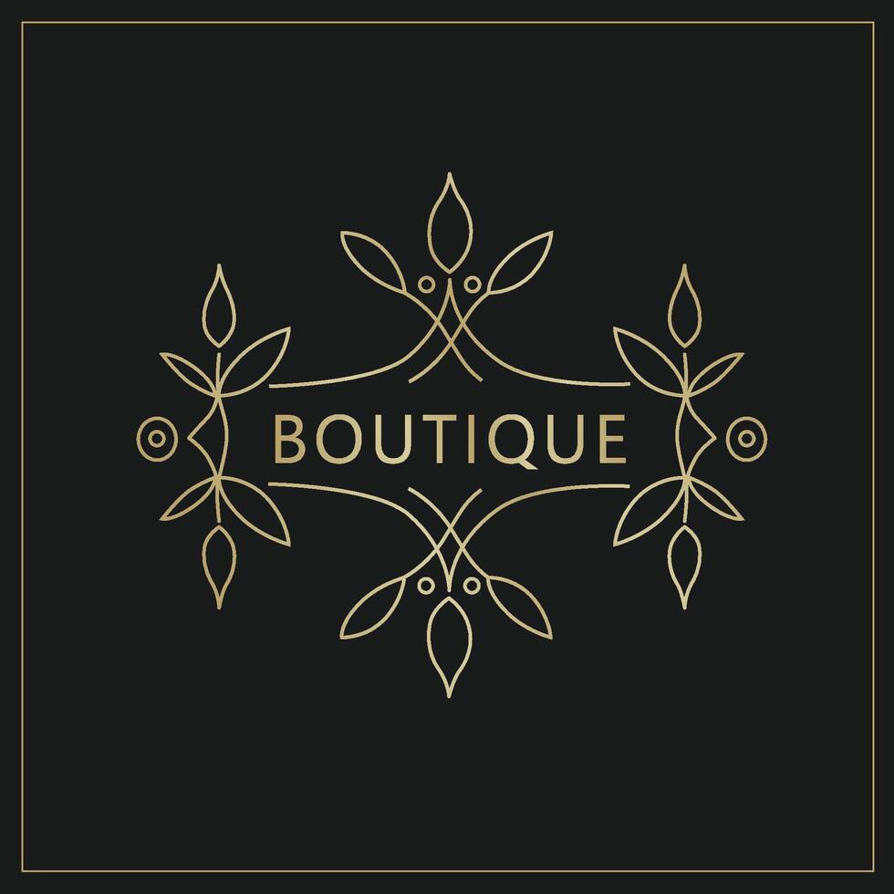 Elegant logo for a boutique in outline style vector