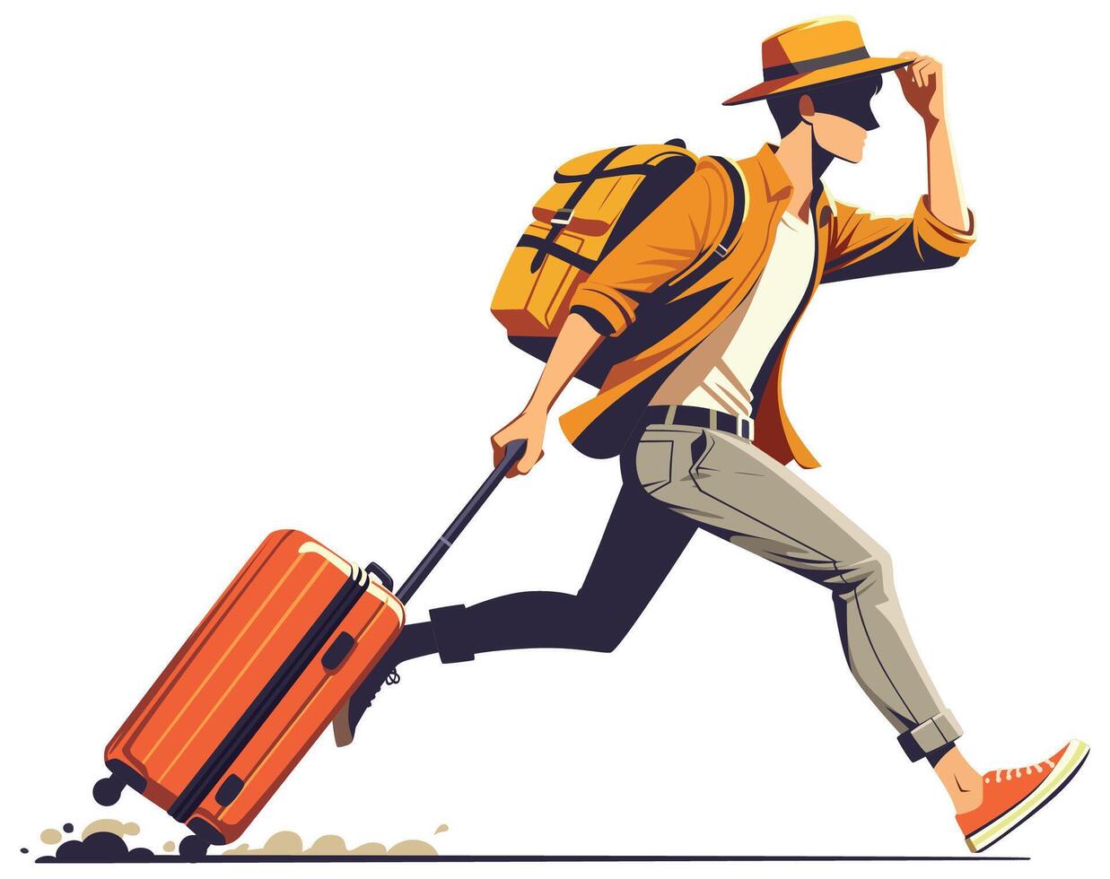 Man Late for a Trip vector