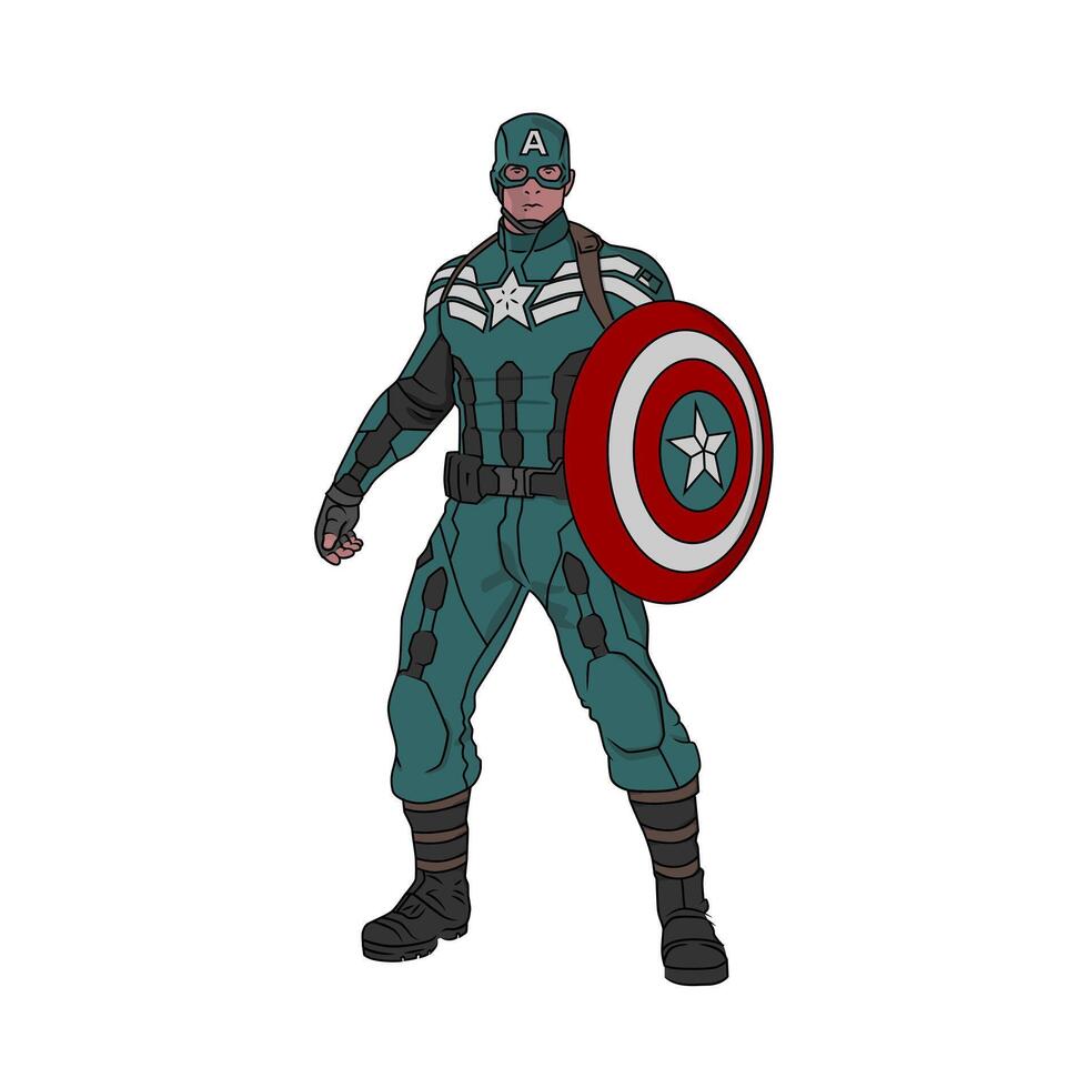 Captain Amerika illustration design isolated in white background vector