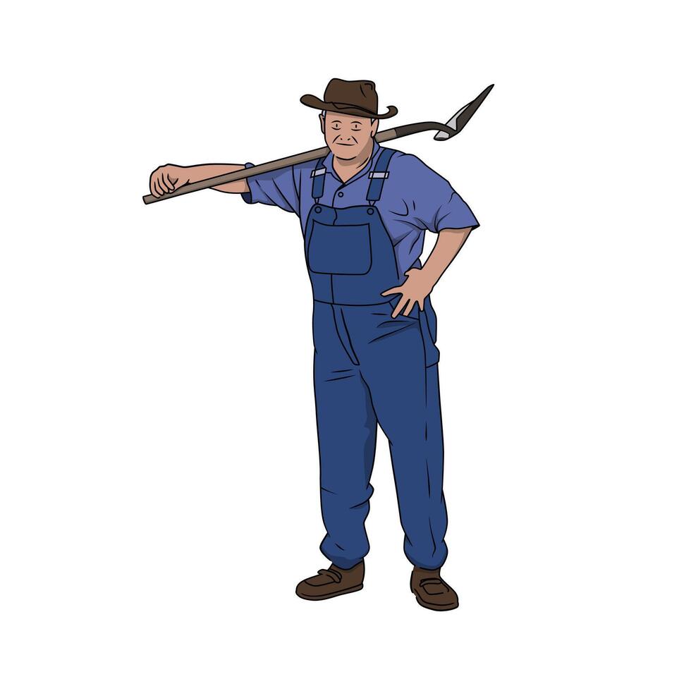 Farmer illustration design isolated in white background vector