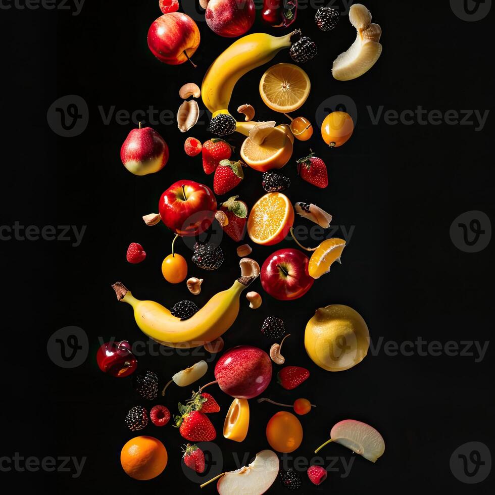 Studio-Lit Falling Fruit Banner photo