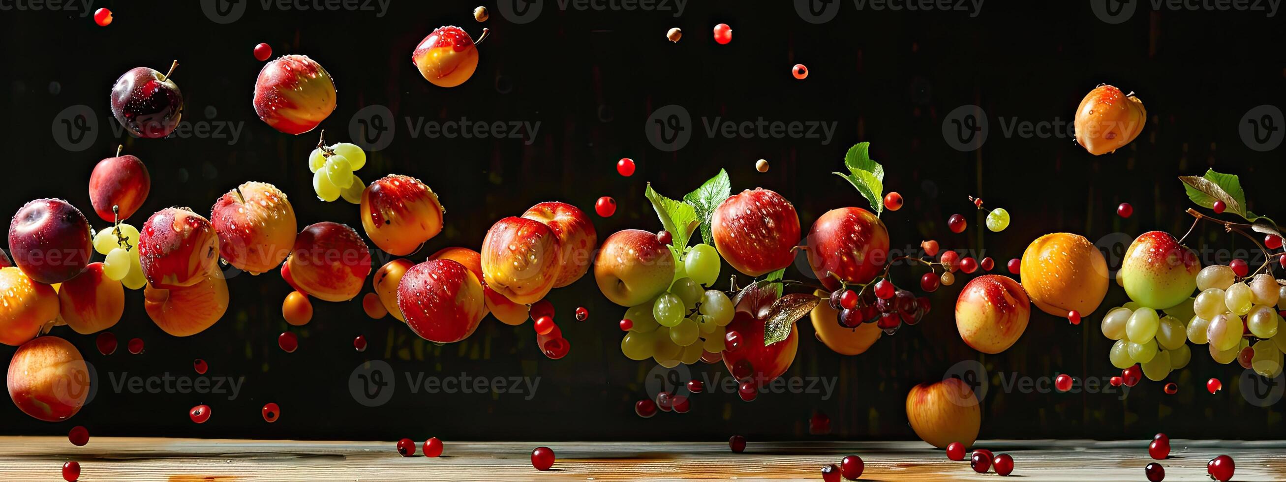 Studio-Lit Falling Fruit Banner photo