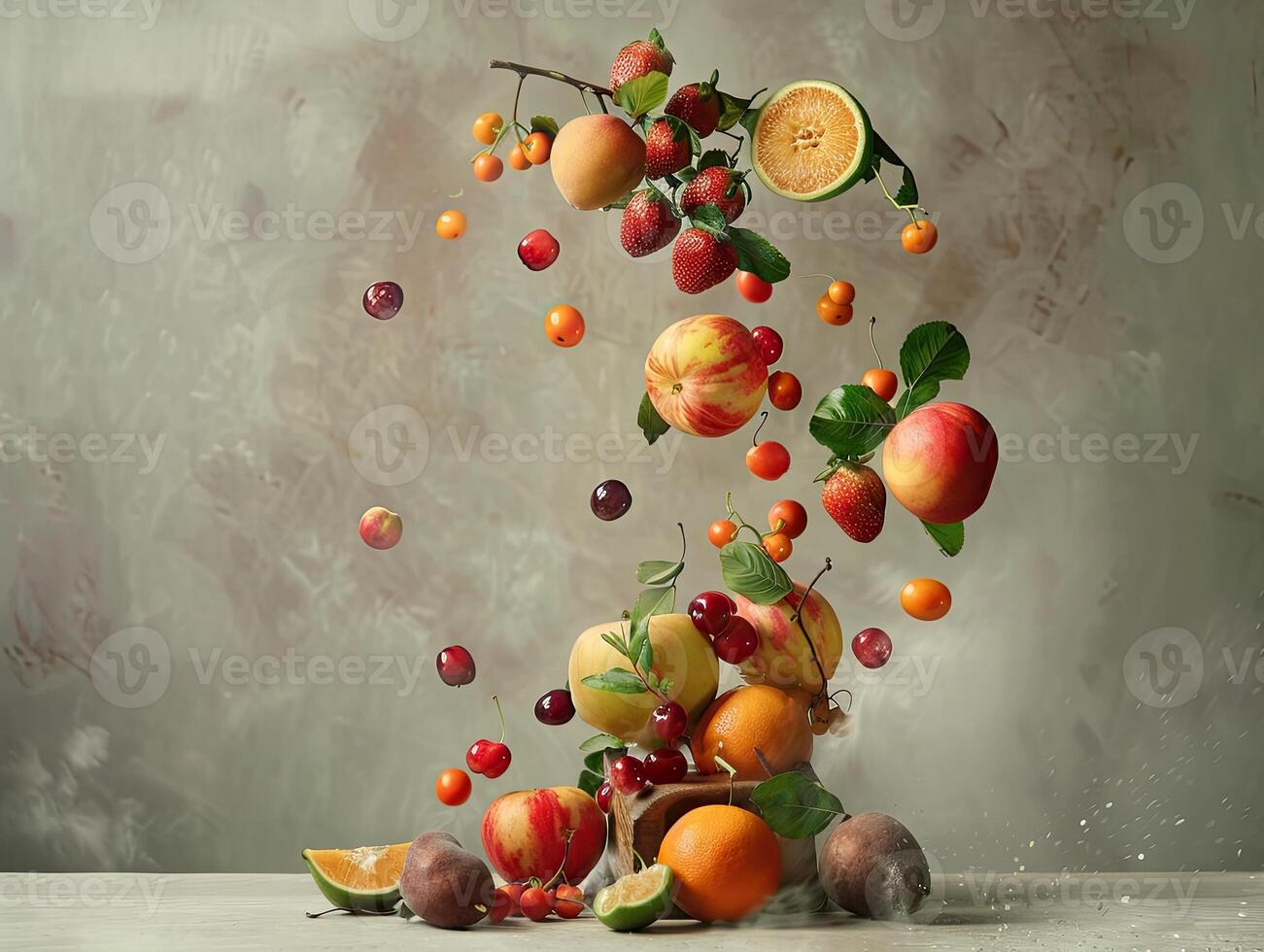 Studio-Lit Falling Fruit Banner photo