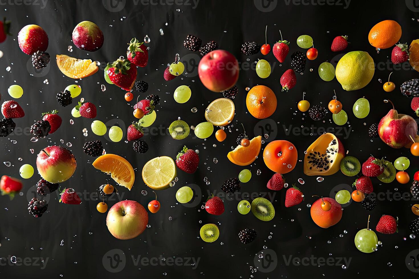 Studio-Lit Falling Fruit Banner photo