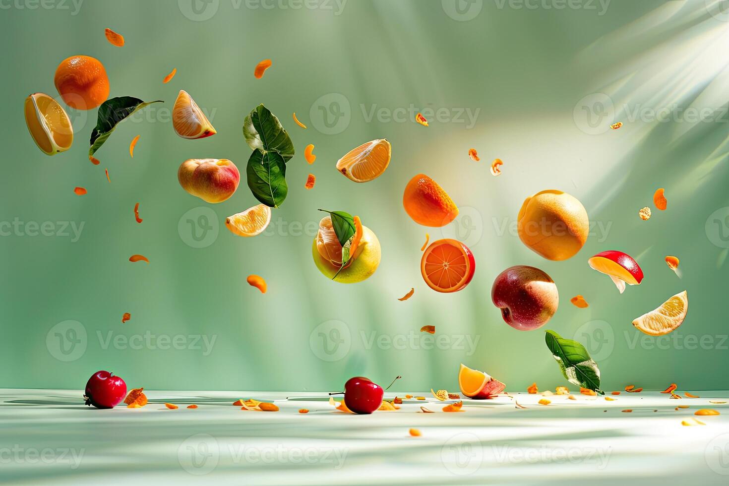 Studio-Lit Falling Fruit Banner photo