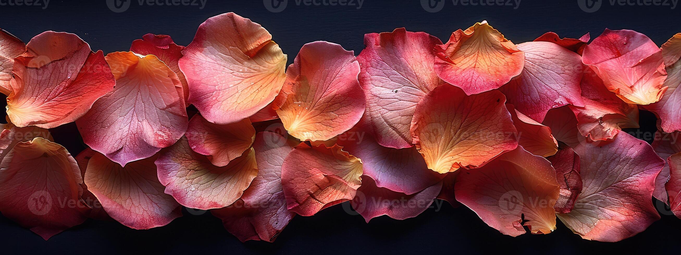 Rose Petal Portrait on Black Background photo