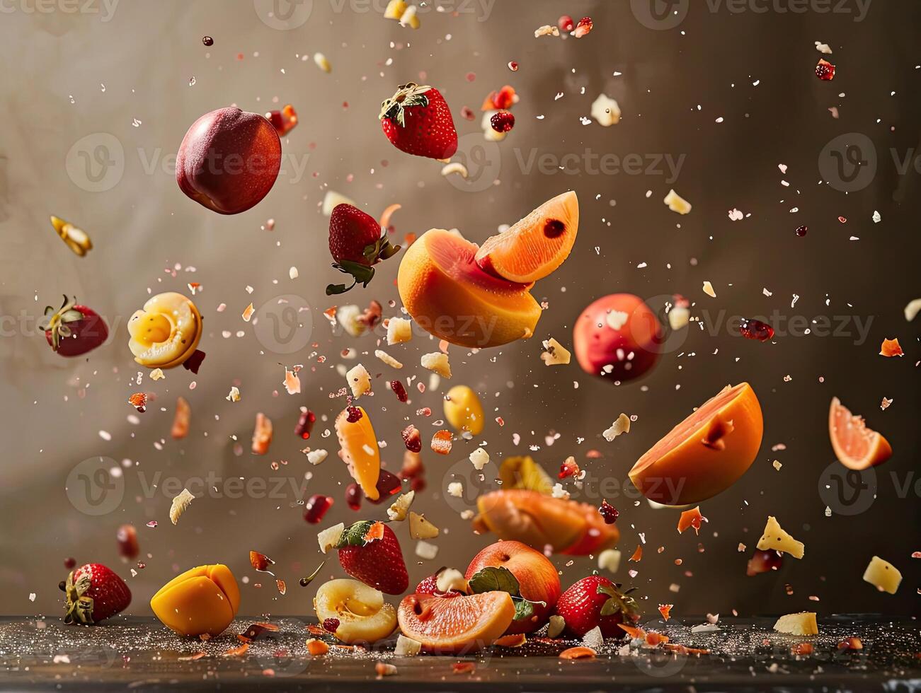 Studio-Lit Falling Fruit Banner photo