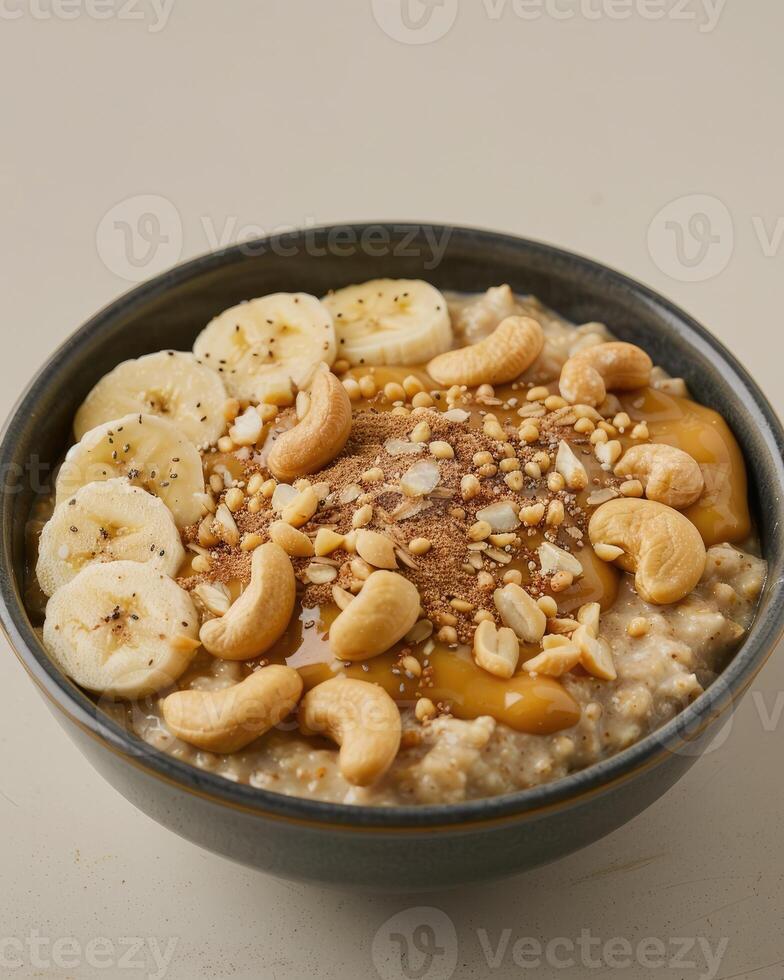 Nut Butter Banana Oat Bowl Delight photo