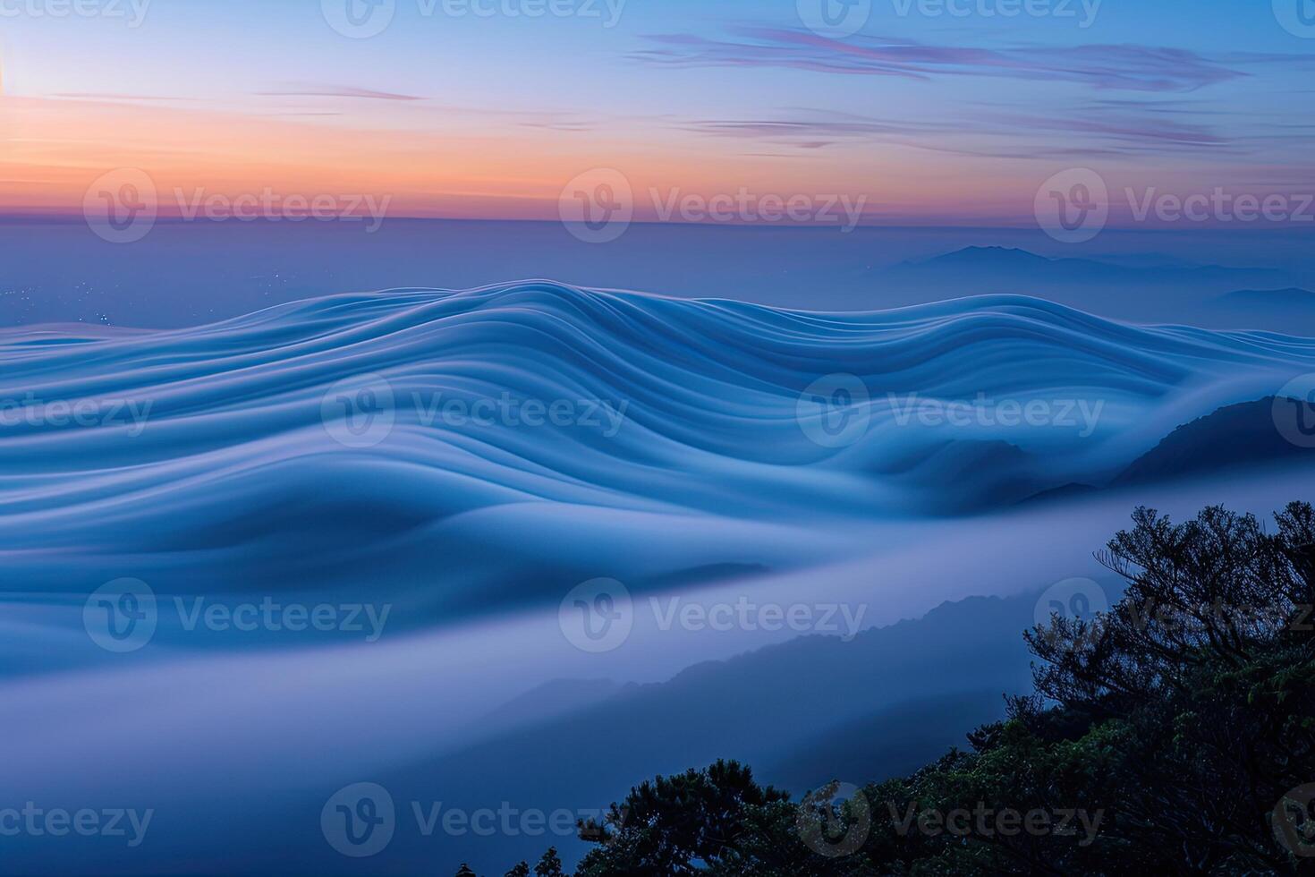 Mountain Fog Landscape View photo