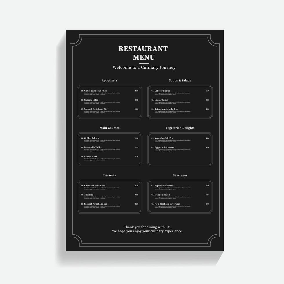 Restaurant food menu design Template vector