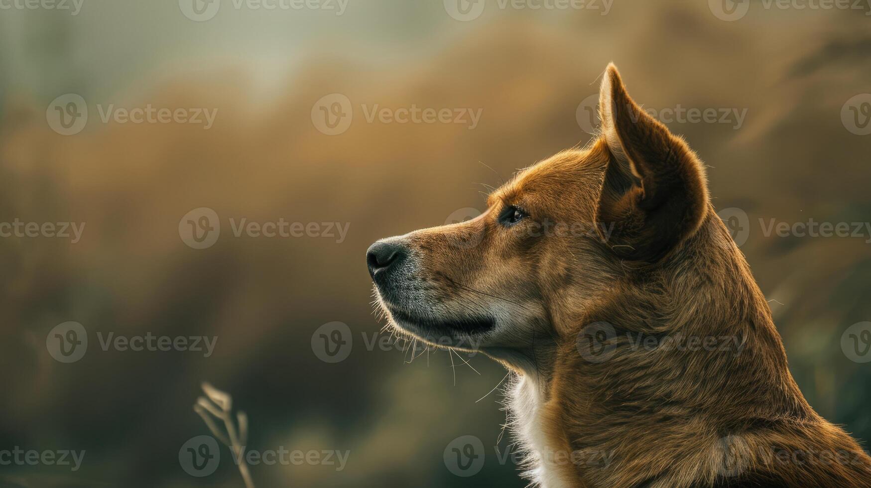 Minimalistic Dog Sideview with Copyspace photo