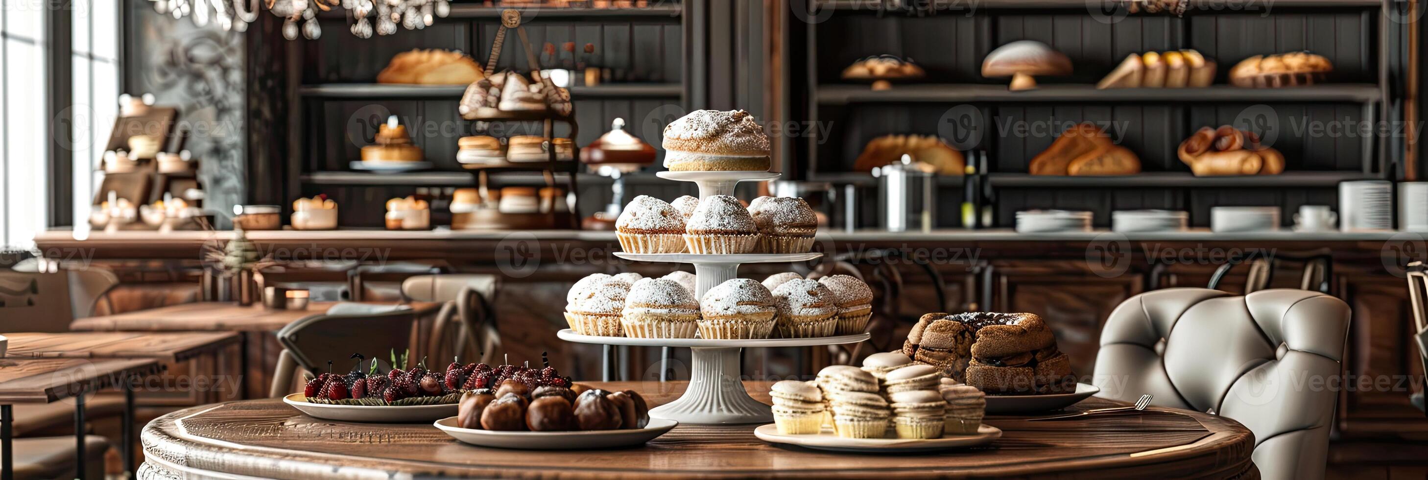 Luxury Bakery on Elegant Dining Table photo