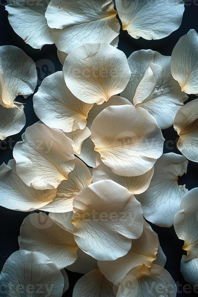 Rose Petal Portrait on Black Background photo