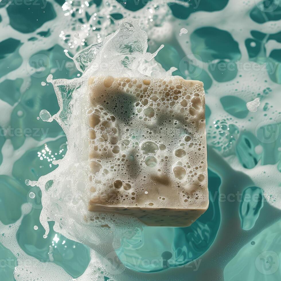 Floating Exfoliating Soap Bar in the Sea photo