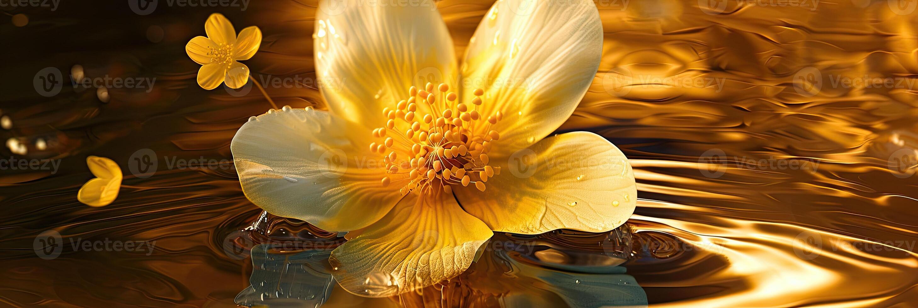 Floating Flower with Yellow Petals photo