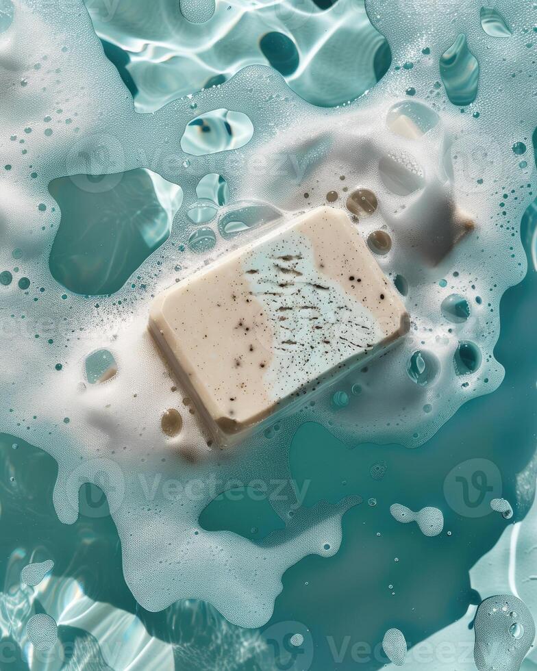 Floating Exfoliating Soap Bar in the Sea photo